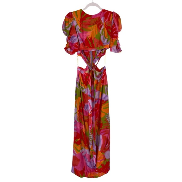 Farm Rio Colorful Leaves Multicolor Dress NWOT - Picture 3 of 15